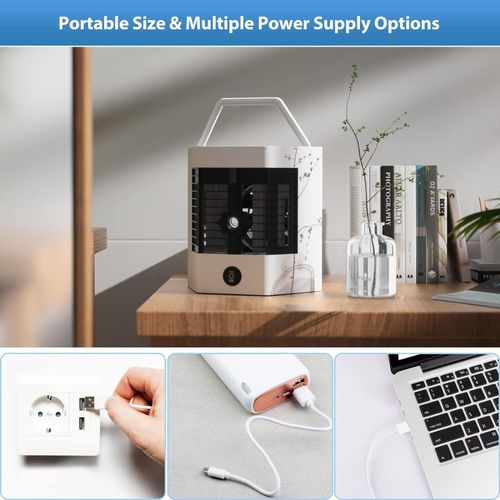 Small Mini Portable Cooling Fan - White