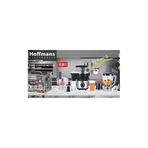 Hoffmans 10 In1 Juicer Blender Extractor Mincer Food Processor -Clear .