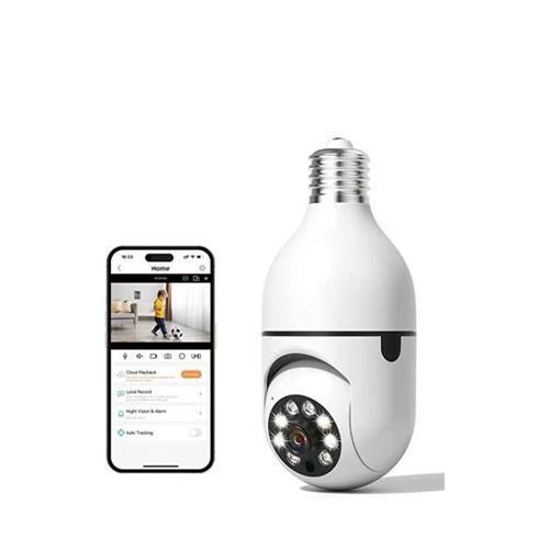Panorama Wireless Video Surveillance Light Bulb Camera Wifi 360&deg; Camera - White