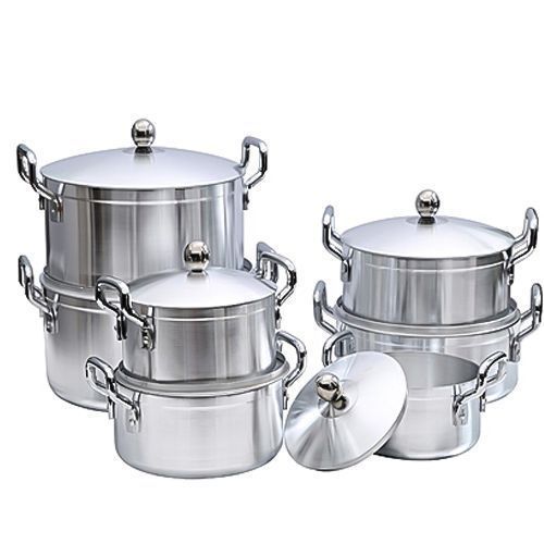 Tornado 7 Piece Heavy Stainless Steel Saucepans/Cookware - Silver
