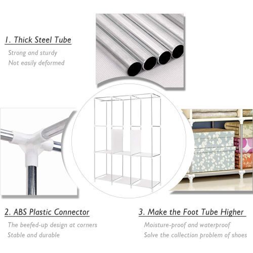 Large Capacity Fabric Wardrobe, Removable Wardrobe Cabinet