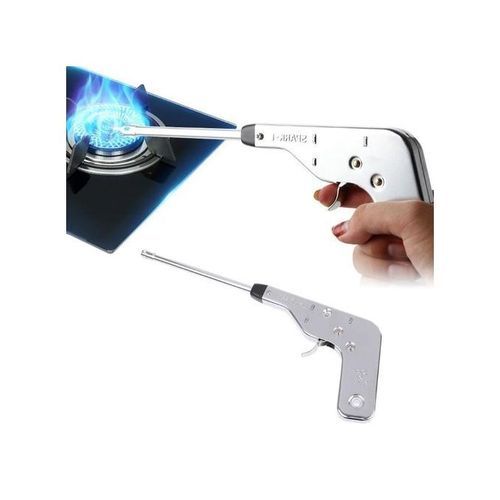 Gas Lighter With Electric Sparks - Silver