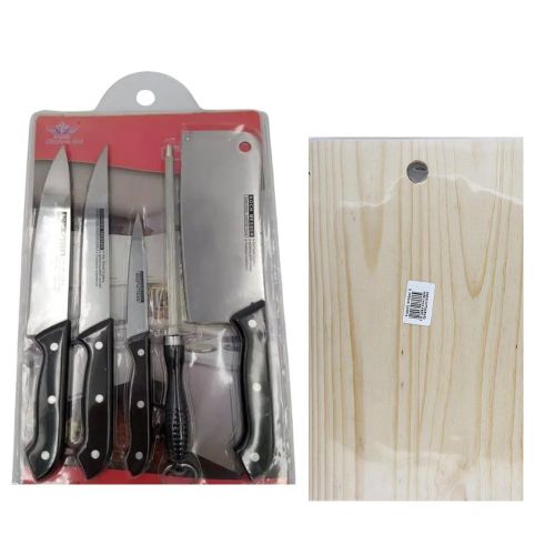 Pack Of Chopping Board & Set Of Kitchen knives