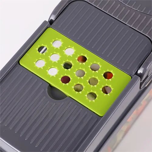 15pcs Of Kitchen Vegetable Cutter-Grey& green