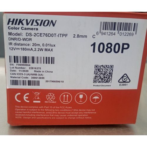 Security Camera Hikvision Indoor Dome Color 1080P