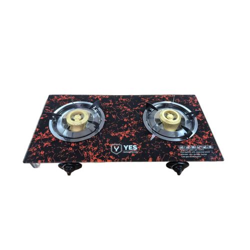 2 Burner Tempered Glass Gas Stove -Black