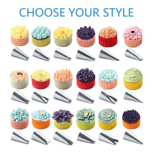 Mateamoda 164 Pcs/set Cake Decorating Turntable Piping Tip Nozzle Pastry Bag Set Diy Kit