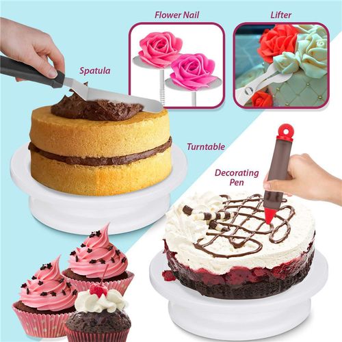 Mateamoda 164 Pcs/set Cake Decorating Turntable Piping Tip Nozzle Pastry Bag Set Diy Kit