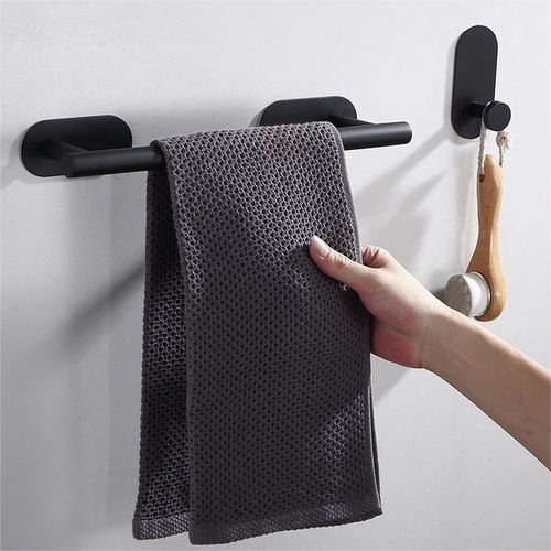 4pcs Bathroom/Kitchen Towel Holder,Roll Paper Holder,Towel Ring,Hook-Black