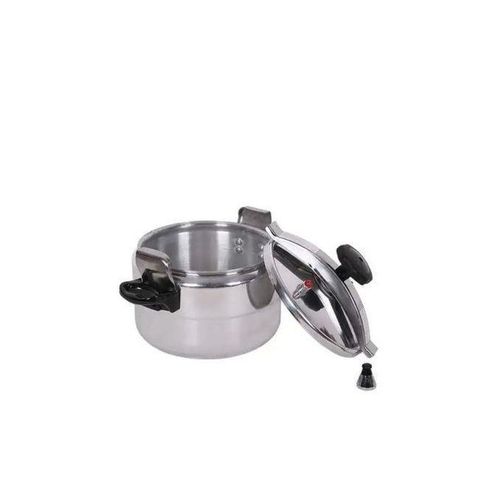 7 Litres Stainless Steel Pressure Cooker With Steamer & Handles - Silver