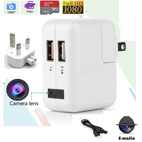 Spy Hidden Camera In USB Charger, -white