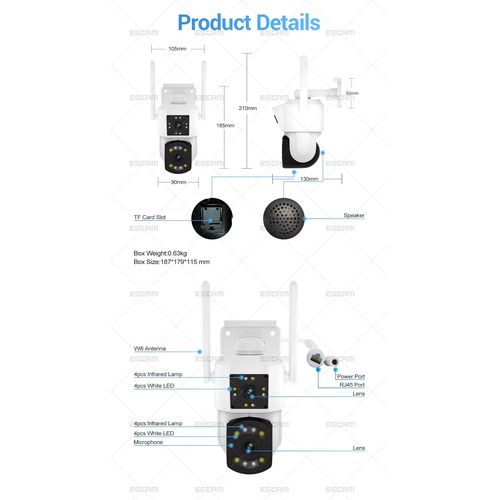 Escam  Wifi IP Camera with Two Way Audio Night Vision