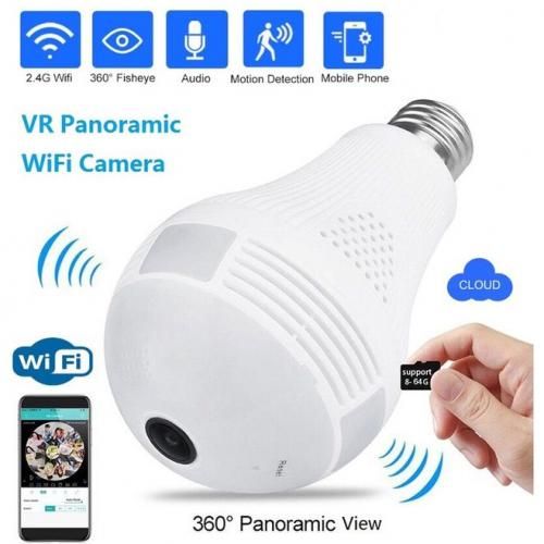 Panoramic Wifi 360 Degree Fisheye IP Camera Video Surveillance - White