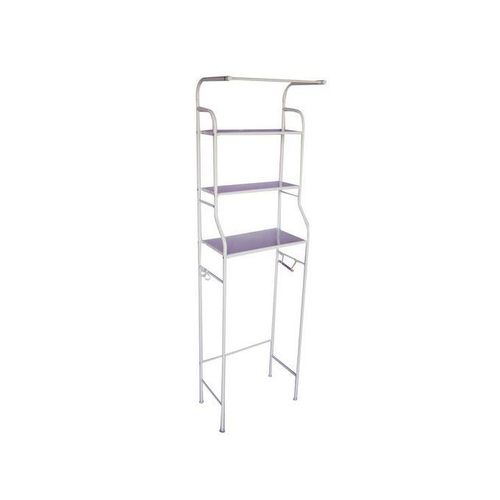 Metallic Toilet Rack with towel holder - White