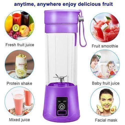 Portable Blender Juicer 380ml USB Rechargeable - Purple