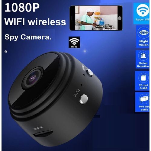 Tiny Spy Camera,Hidden Wifi Camera, HD Video Recorder - Black