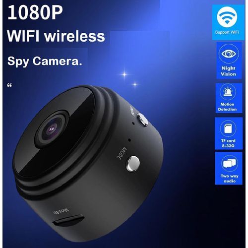 Tiny Spy Camera,Hidden Wifi Camera, HD Video Recorder - Black