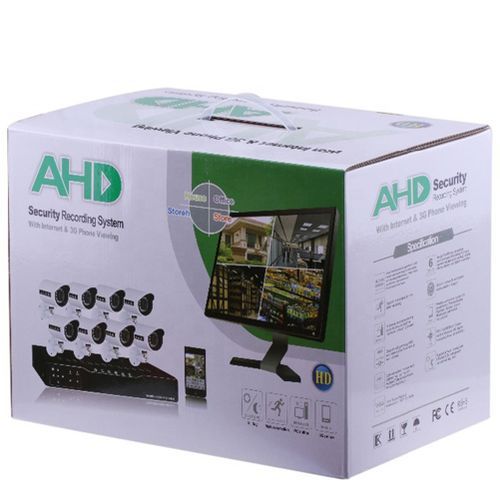 AHD 8-Channel Home Recording CCTV Security System With Internet And 5G Viewing- Black&White
