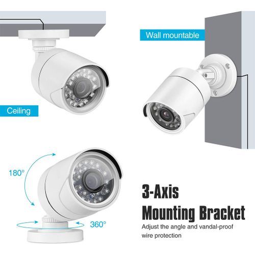 AHD 8-Channel Home Recording CCTV Security System With Internet And 5G Viewing- Black&White