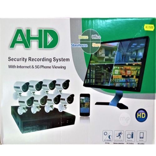 AHD 8-Channel Home Recording CCTV Security System With Internet And 5G Viewing- Black&White