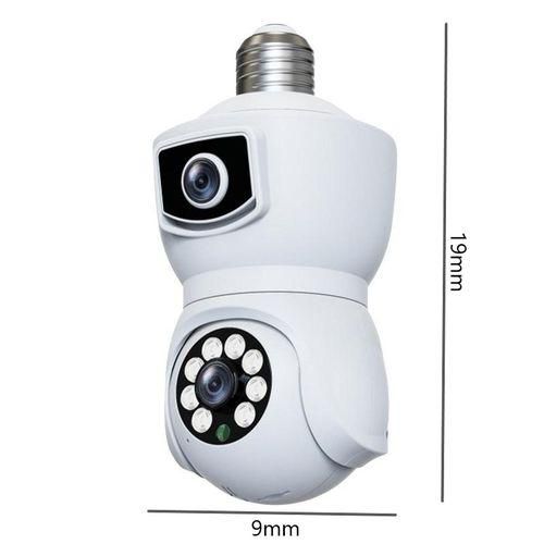 Binocular Bulb Camera WiFi Outdoor Night Vision Bulb Camera Dual Lens Wifi 360° Rotation Lamp Head Socket Smart Night Vision 2mp+2mp Wireless Camera With Cloud Storage