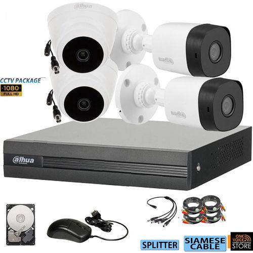 4 Channel 1080P CCTV Camera Surveillance Kits -Black
