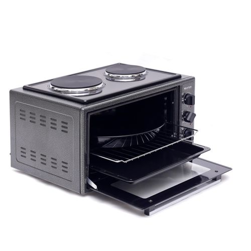 Blueflame 35 Liters Electric Mini Oven With Two Hot Plates / Hobs - Inox (5YRs WRTY)
