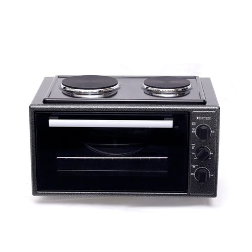 Blueflame 35 Liters Electric Mini Oven With Two Hot Plates / Hobs - Inox (5YRs WRTY)