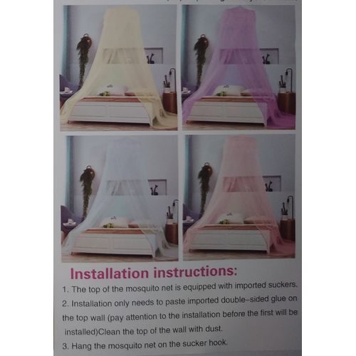 Round Mosquito Net Double Bed - Purple