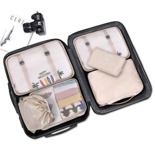 8pcs Set Travel Storage Organizer Suitcase-Grey