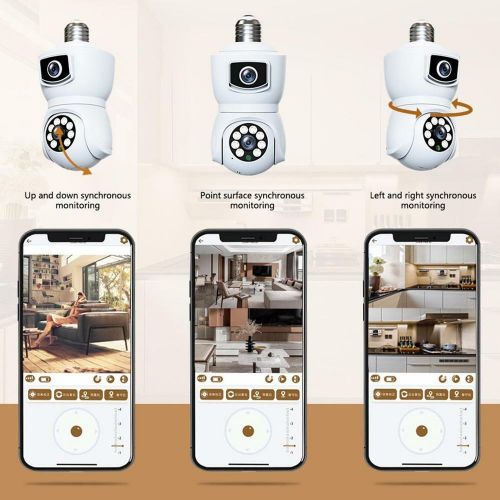 2MP+2MP 360° Rotatable Night Vision WiFi Binocular Bulb Camera