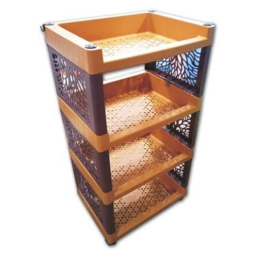 4 Stack Plastic Stackable Storage -Multicolor