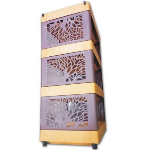 4 Stack Plastic Stackable Storage -Multicolor