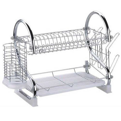2 Tier Dish Drainer - Silver