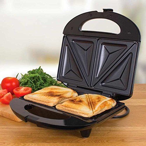Electric 2 Slice Sandwich Toaster Maker - White-Black