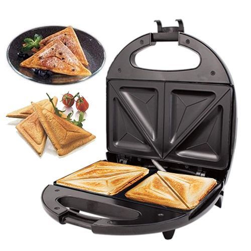 Electric 2 Slice Sandwich Toaster Maker - White-Black