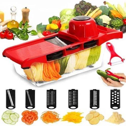9N1 Vegetable Chopper Slicer Veggie Food Manual Potato Red,may Vary