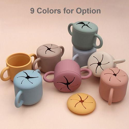 2in1 Silicone Baby Cups With Straw  Snack Cup Lid