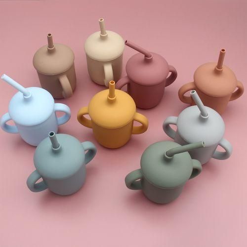 2in1 Silicone Baby Cups With Straw  Snack Cup Lid