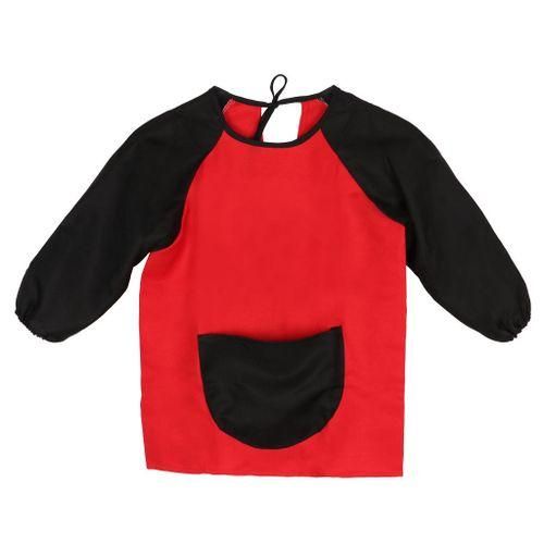 Childrens Waterproof Long Sleeve Apron Smock Art Cooking Red  M