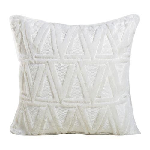 Modren Style Pillow Cover Throw Pillow Geometry Case Plush Woven White