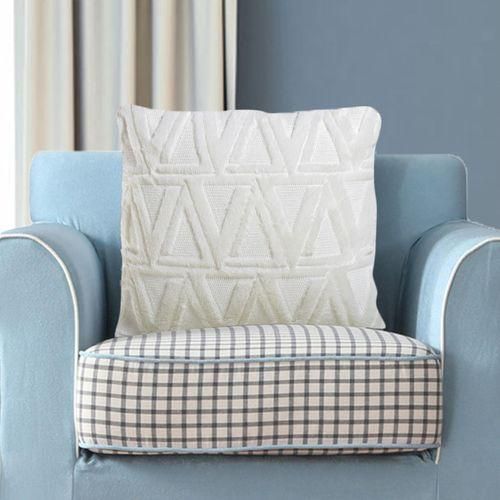 Modren Style Pillow Cover Throw Pillow Geometry Case Plush Woven White