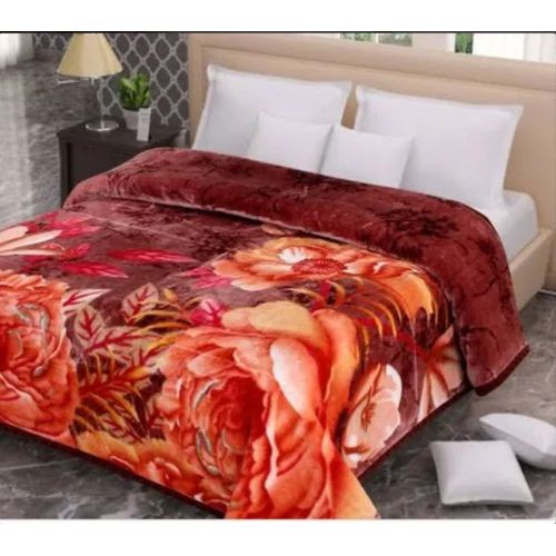 Double Bed Woolen Multi Coloured Printed Blanket 5*6 & 6*6