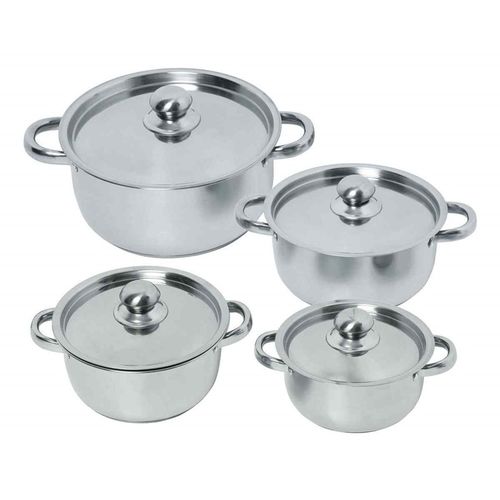 Sawa 4 Piece Stainless Steel, Non Stick Cooking Pans with Glass Lids