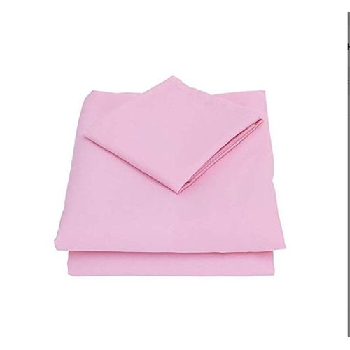 Home Fashion 5x6 Cotton Bedsheets with 2 Pillow Cases - Light Pink
