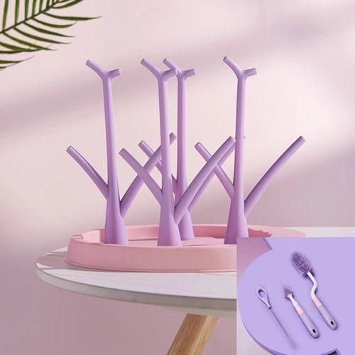 Bottle Scrubber Portable Silicone Kitchen Tools Violet
