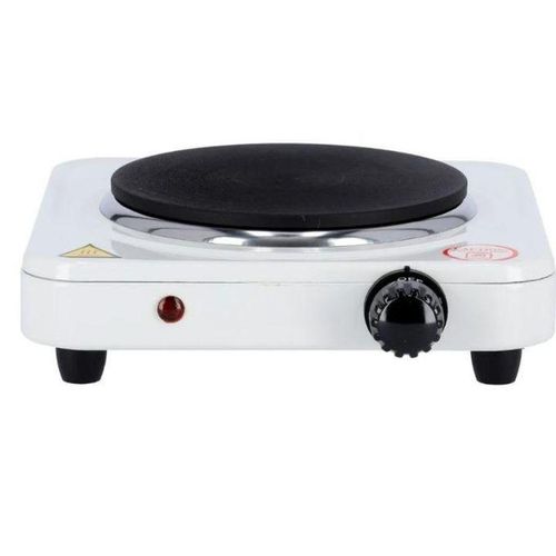 Single Solid Electric Hotplate 1000W - Black & White