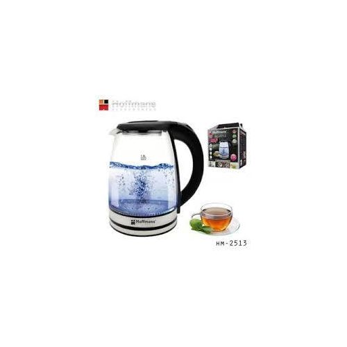 Hoffmans 2L Glass Electric Kettle With LED Blue Light- Silver , Black