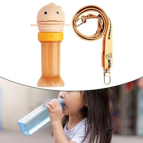 Water Bottle Caps With Straw Yellow With Strap