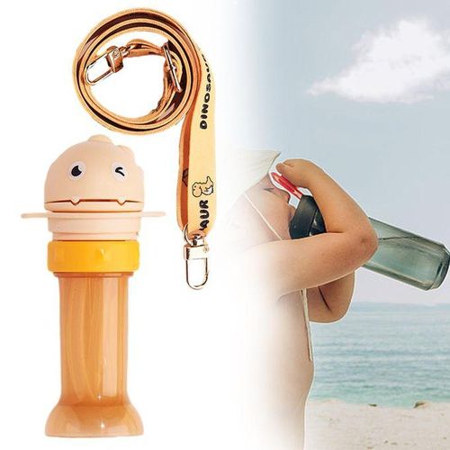 Water Bottle Caps With Straw Yellow With Strap